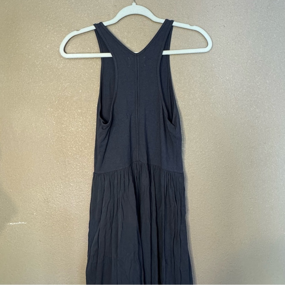Lou&Grey Grey Organic Natural Jersey Knit Racerback Tank Dress Full Skirt A24 - Picture 5 of 6